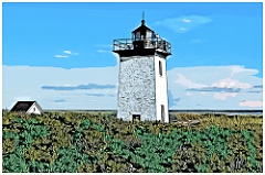 Wood End Light in Provincetown on Cape Cod - Digital Painting